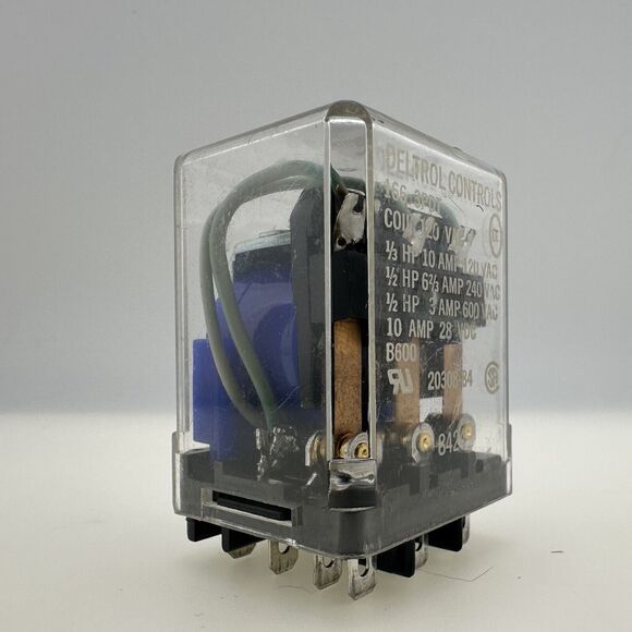 Deltrol Controls Relay 20308-84 166 3PDT 120VAC 10Amp 28VDC 11 Pin Coil - Picture 3 of 4